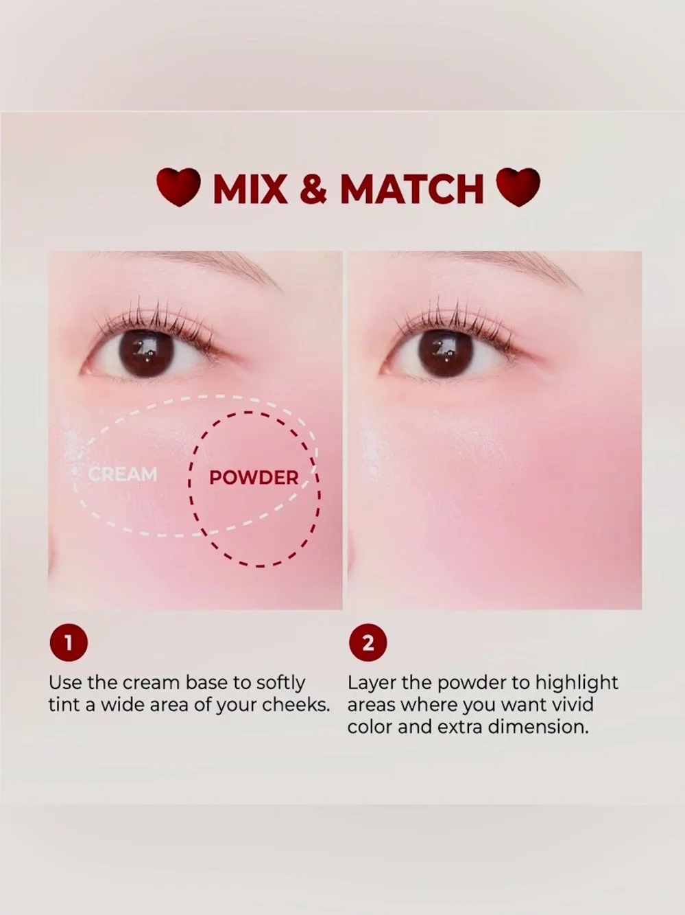 Colorgram Red Bomb Tintin Dory Duo Blush - Red and Pink AND Colorgram Duo Peach